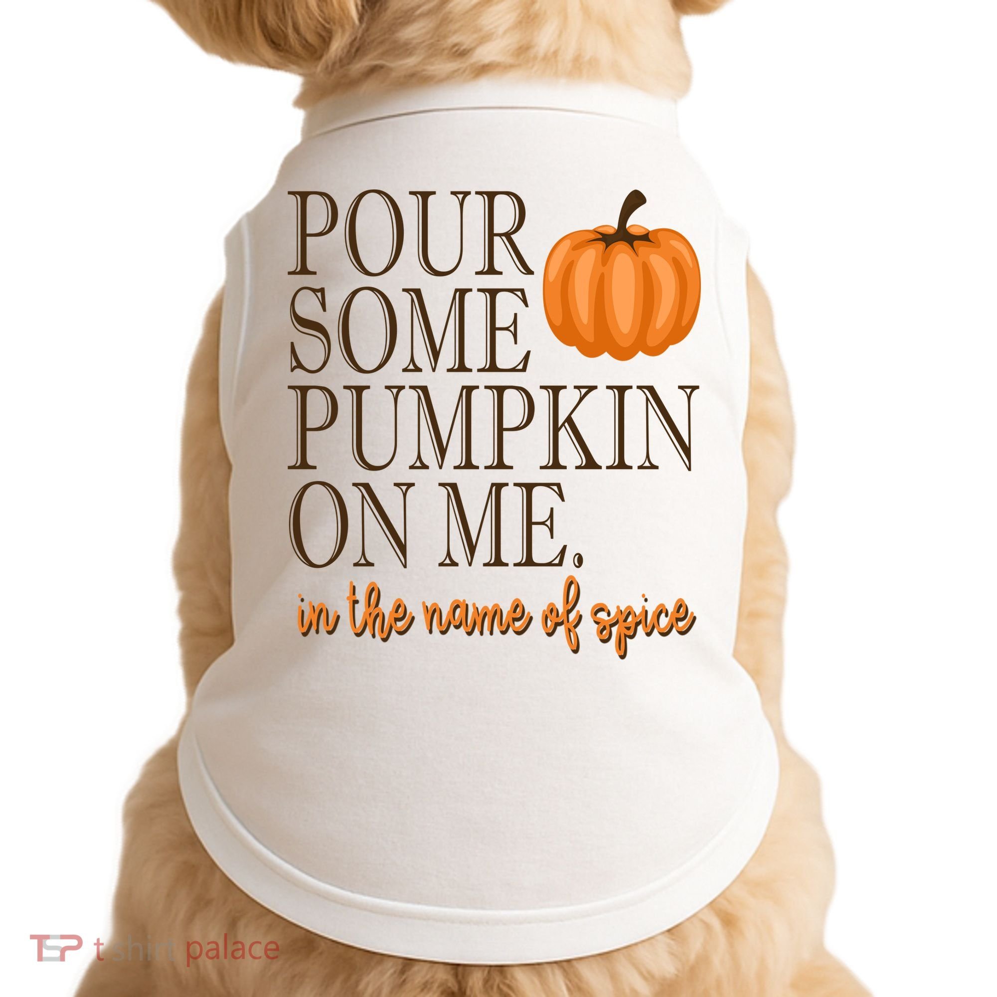 Pour Some Pumpkin On Me In The Name Of Spice Funny Fall Doggie Tank