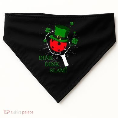 Pickleball St Patricks Day Leprechaun Dink Dink Slam USA-Made Doggie Bandana