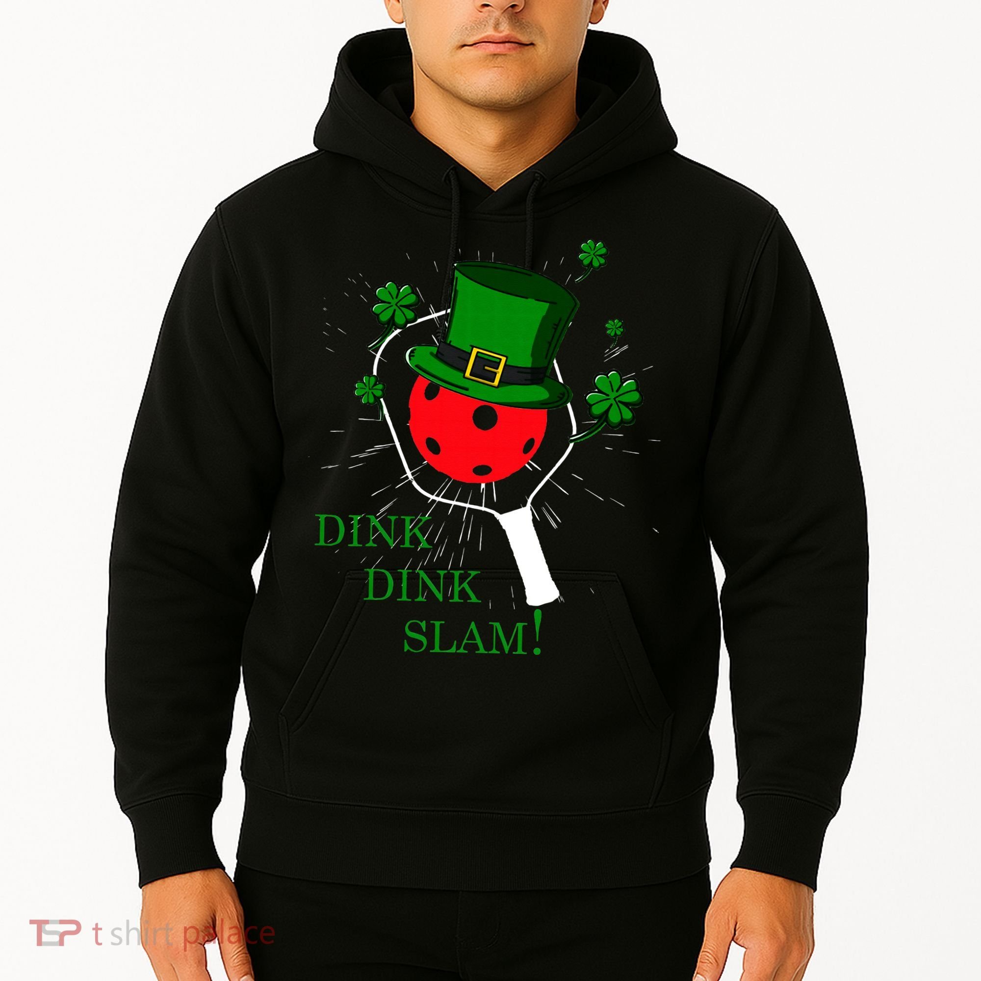 Pickleball St Patricks Day Leprechaun Dink Dink Slam Hoodie