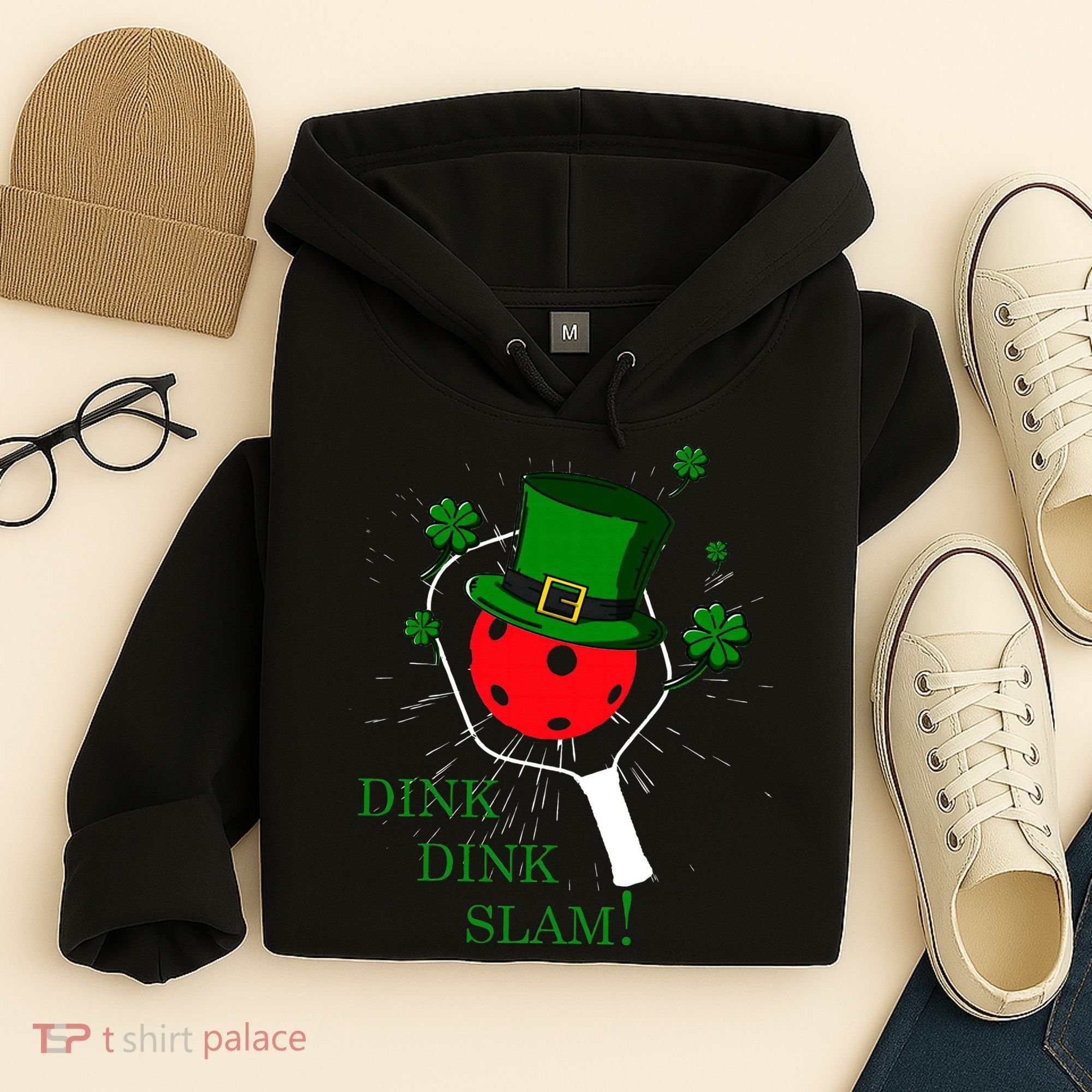 Pickleball St Patricks Day Leprechaun Dink Dink Slam Hoodie