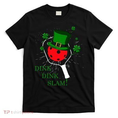 Pickleball St Patricks Day Leprechaun Dink Dink Slam T-Shirt