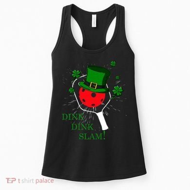Pickleball St Patricks Day Leprechaun Dink Dink Slam Women's Tank Top