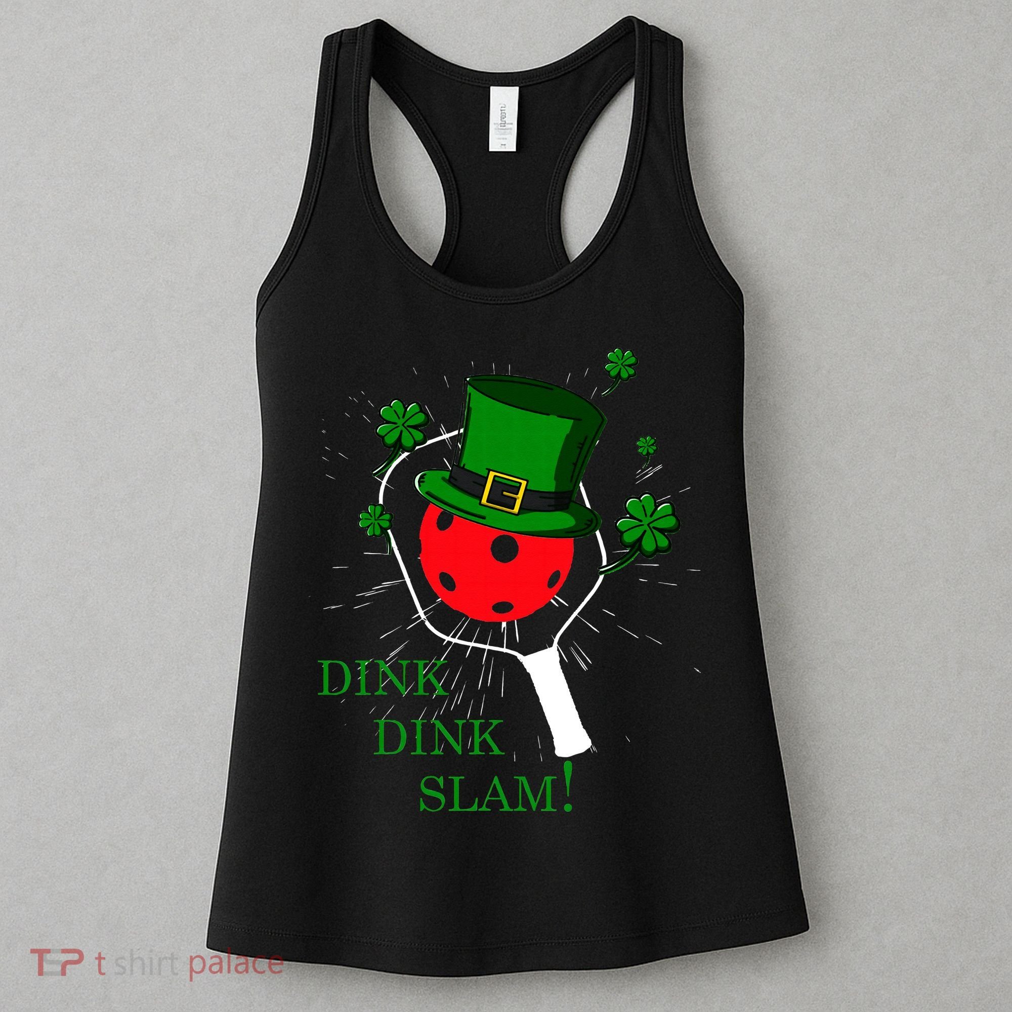 Pickleball St Patricks Day Leprechaun Dink Dink Slam Women's Tank Top