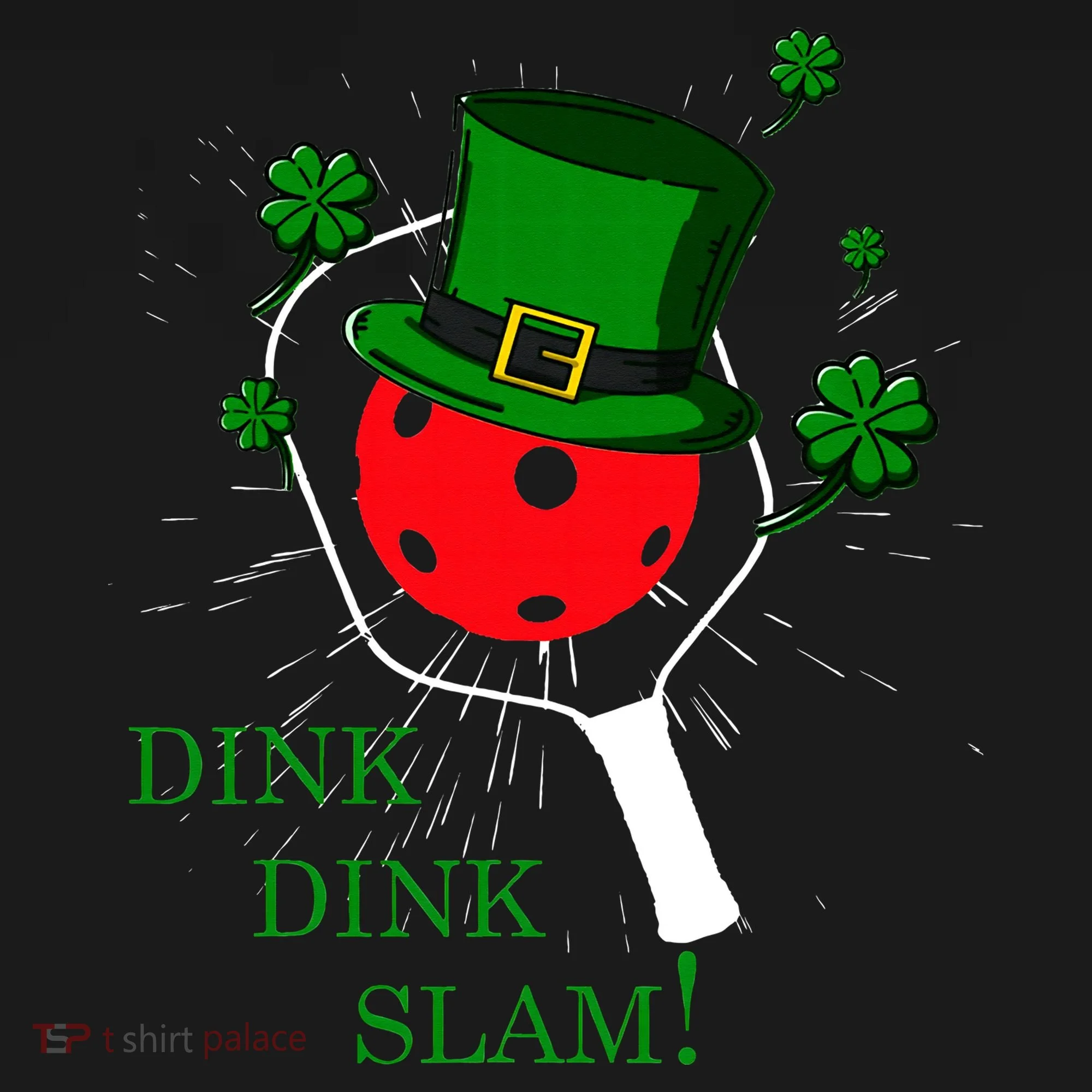 Pickleball St Patricks Day Leprechaun Dink Dink Slam Tank Top