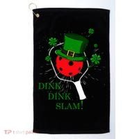 Pickleball St Patricks Day Leprechaun Dink Dink Slam Golf Towel thumb 0