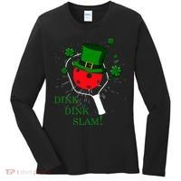 Pickleball St Patricks Day Leprechaun Dink Dink Slam Women's Long Sleeve Shirt thumb 0
