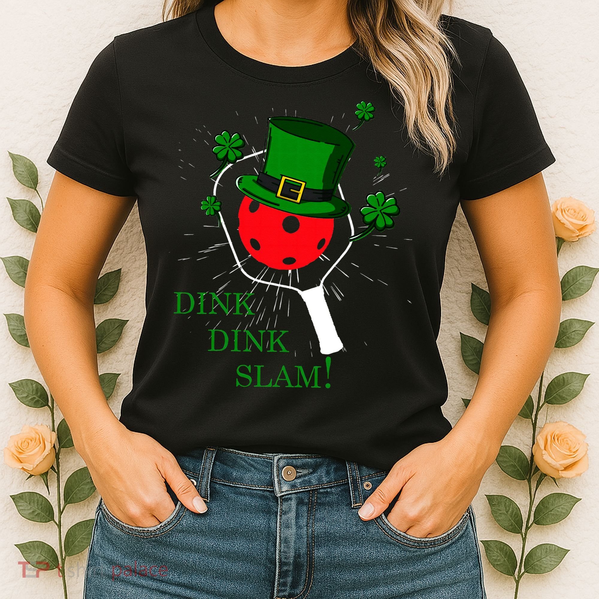 Pickleball St Patricks Day Leprechaun Dink Dink Slam Women's T-Shirt