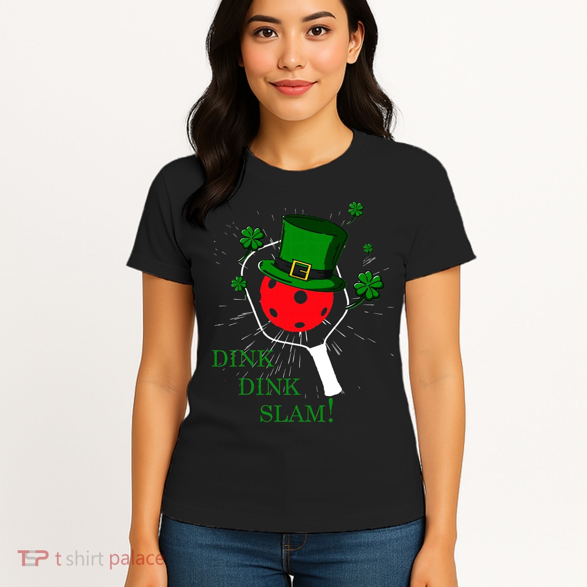 Pickleball St Patricks Day Leprechaun Dink Dink Slam Women's T-Shirt