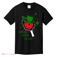 Pickleball St Patricks Day Leprechaun Dink Dink Slam Kids T-Shirt thumb 0