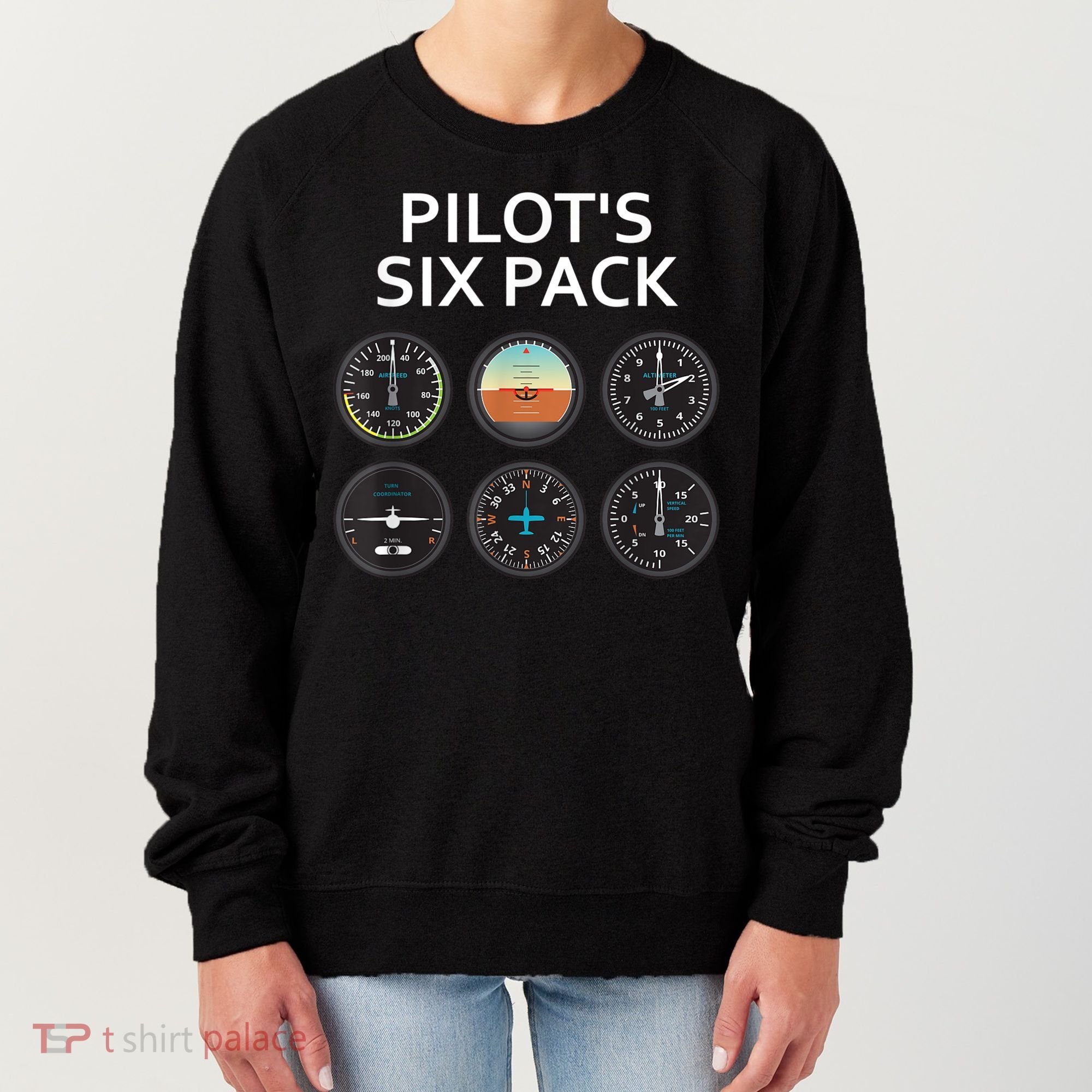 Pilot's Six Pack Funny Aviation Women's Sweatshirt