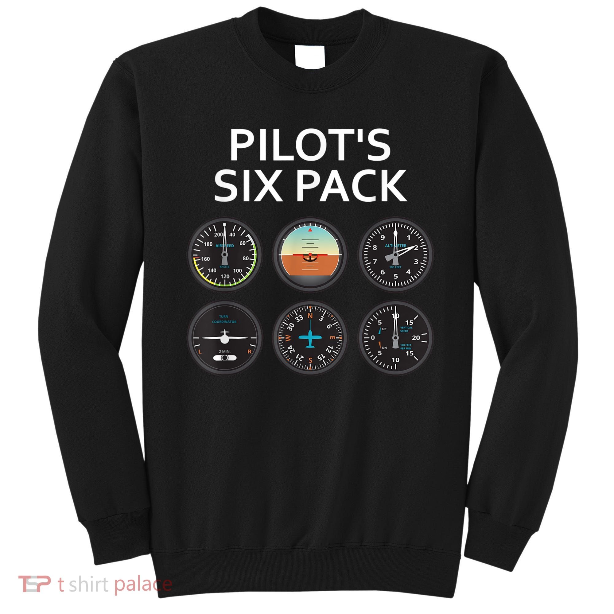 Pilot's Six Pack Funny Aviation Sweatshirt