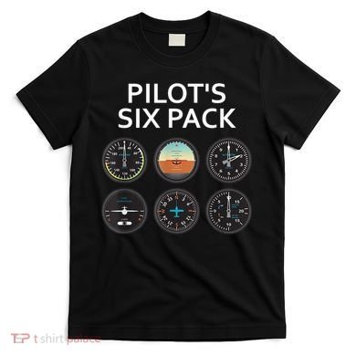 Pilot's Six Pack Funny Aviation T-Shirt