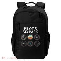 Pilot's Six Pack Funny Aviation Backpack thumb 0