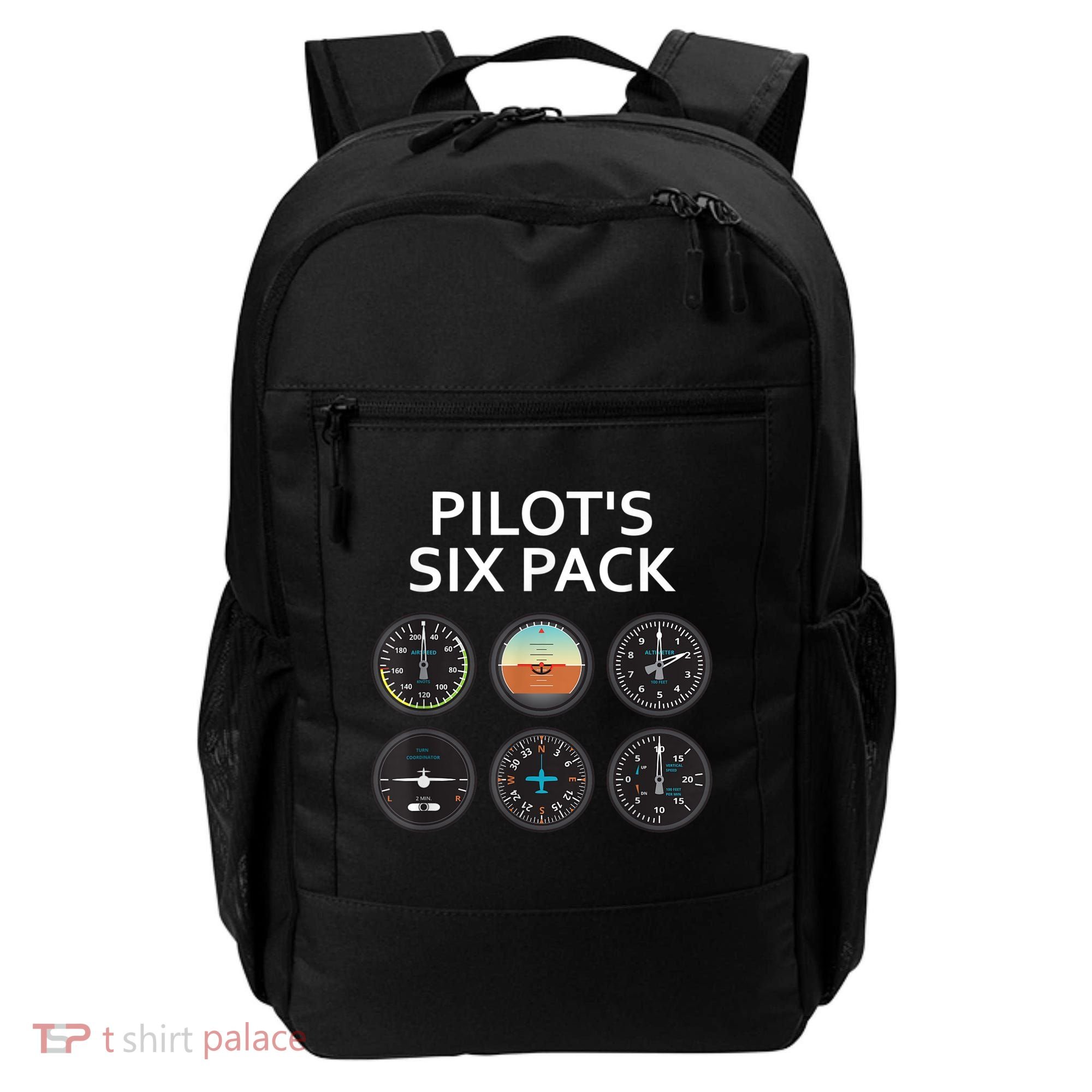 Pilot's Six Pack Funny Aviation Backpack