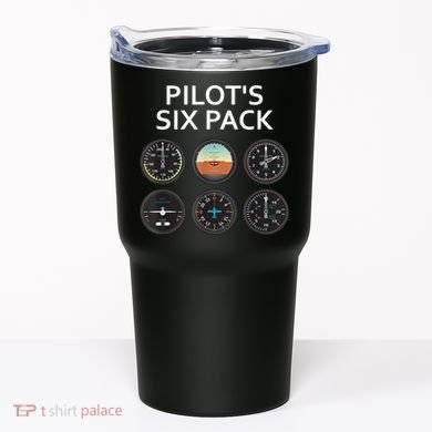 Pilot's Six Pack Funny Aviation Tumbler