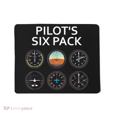 Pilot's Six Pack Funny Aviation Mousepad