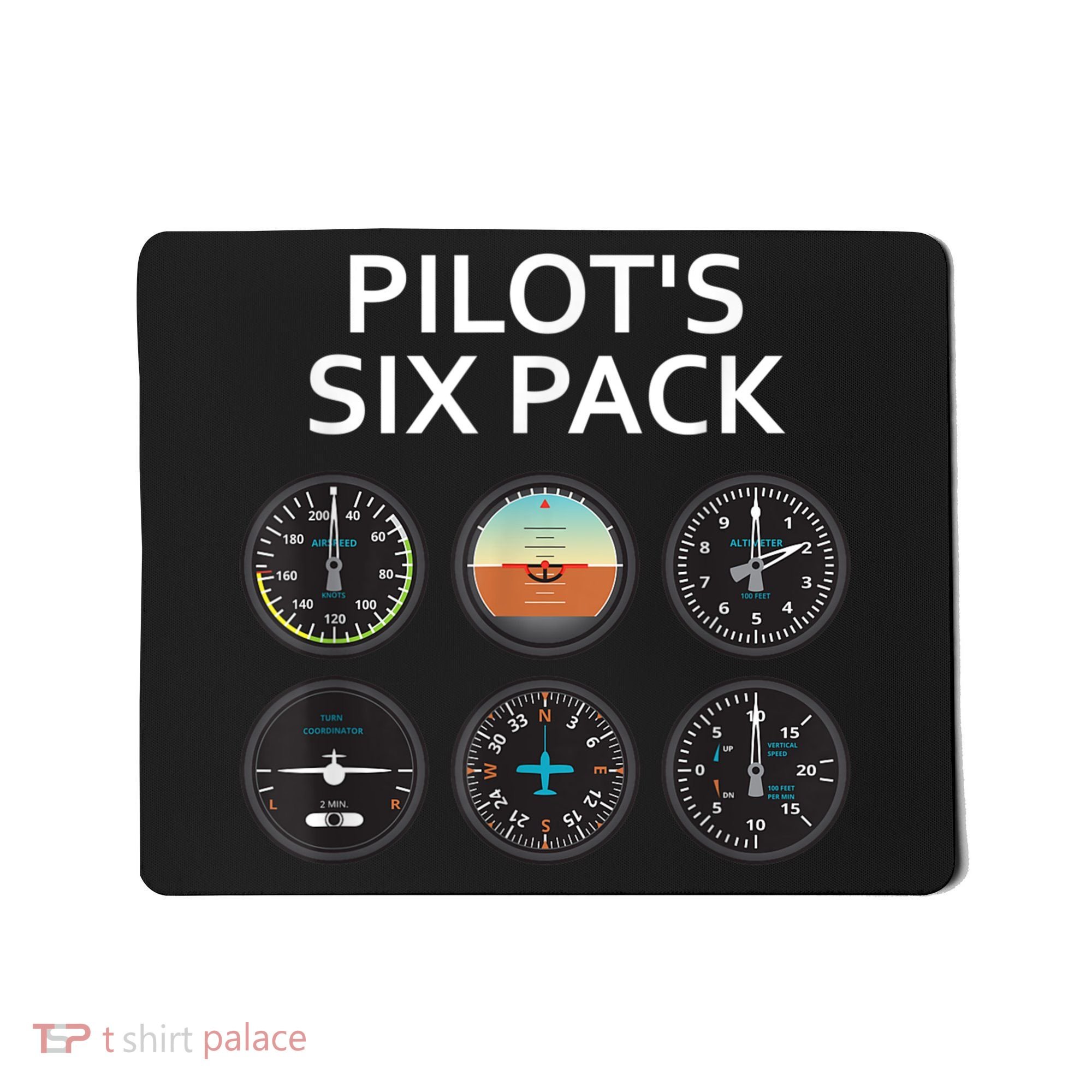 Pilot's Six Pack Funny Aviation Mousepad