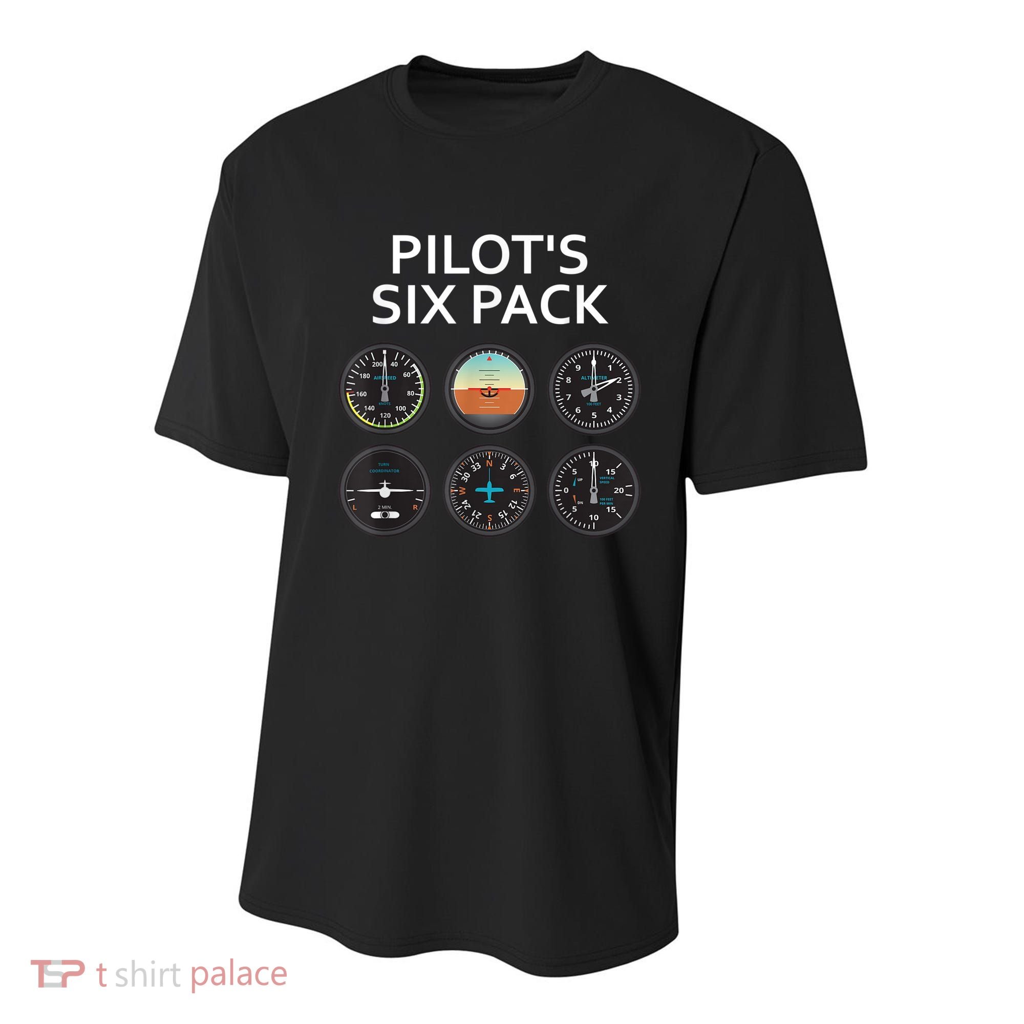 Pilot's Six Pack Funny Aviation Youth Performance Sprint T-Shirt