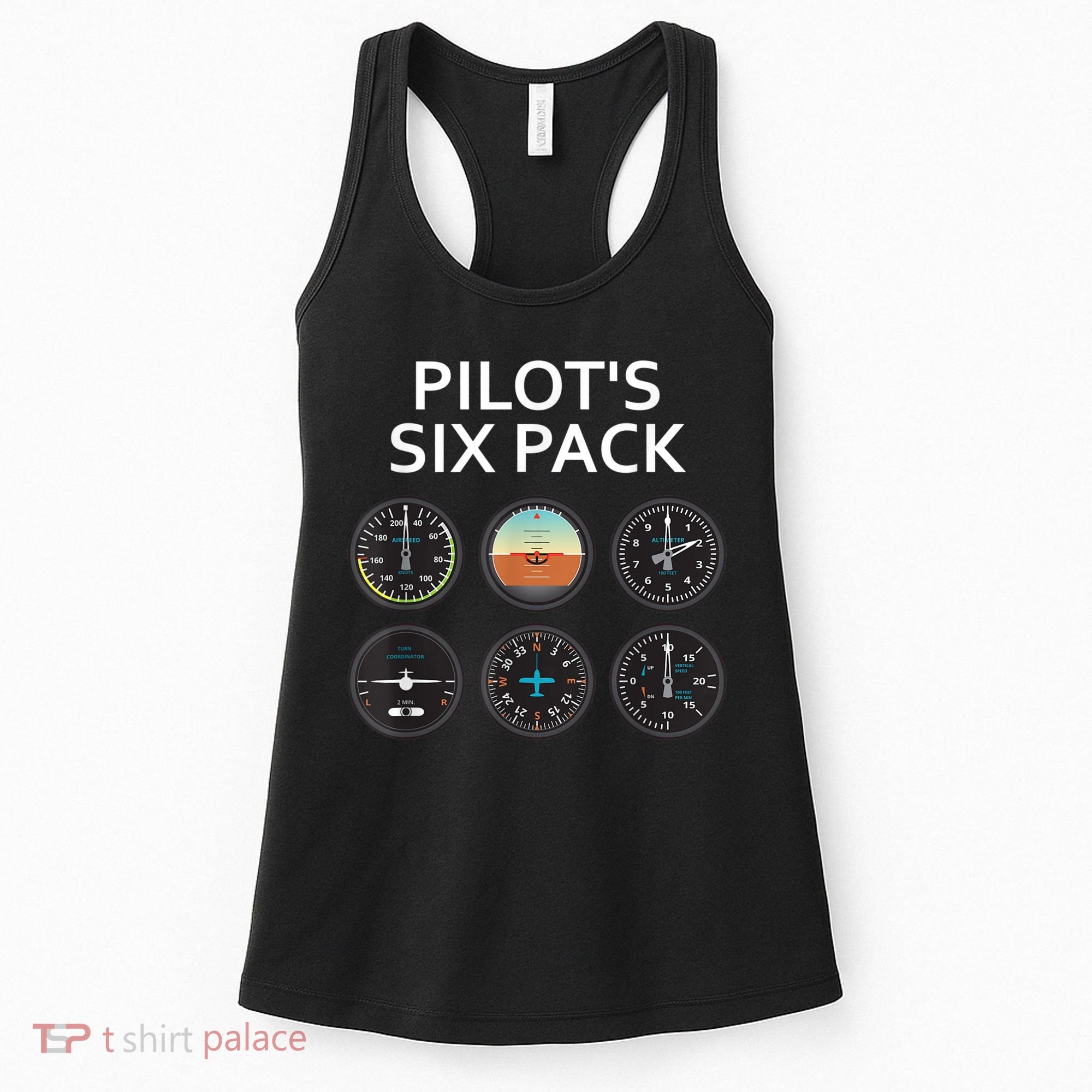 Pilot's Six Pack Funny Aviation Women's Tank Top