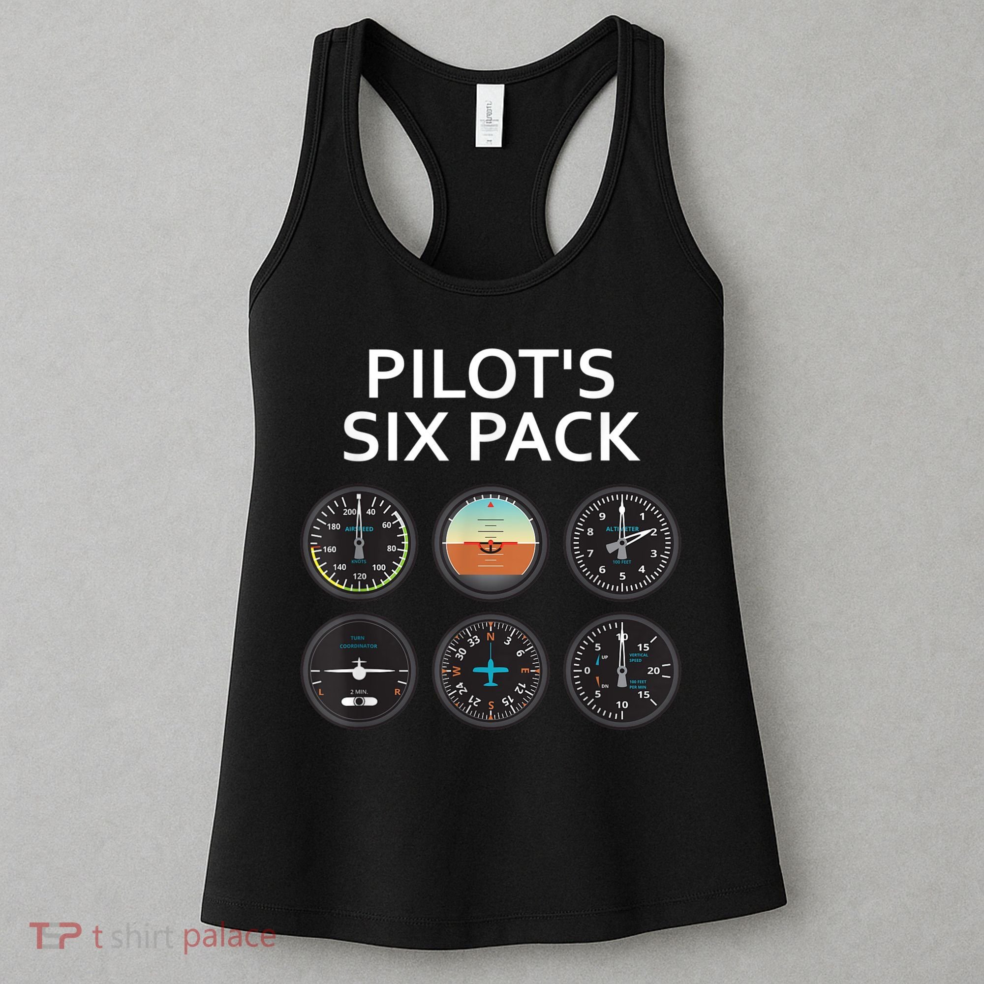 Pilot's Six Pack Funny Aviation Women's Tank Top