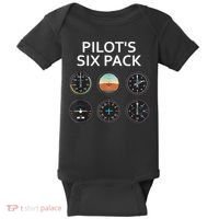 Pilot's Six Pack Funny Aviation Baby Bodysuit thumb 0