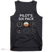 Pilot's Six Pack Funny Aviation Tank Top thumb 0