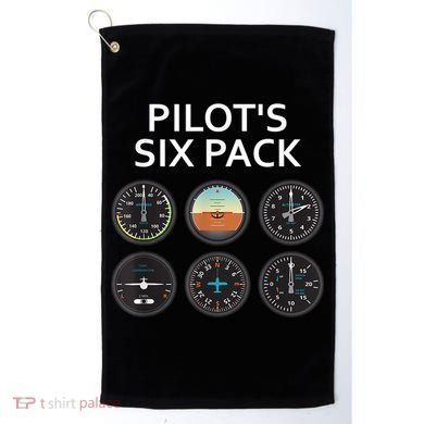 Pilot's Six Pack Funny Aviation Golf Towel