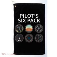 Pilot's Six Pack Funny Aviation Golf Towel thumb 0