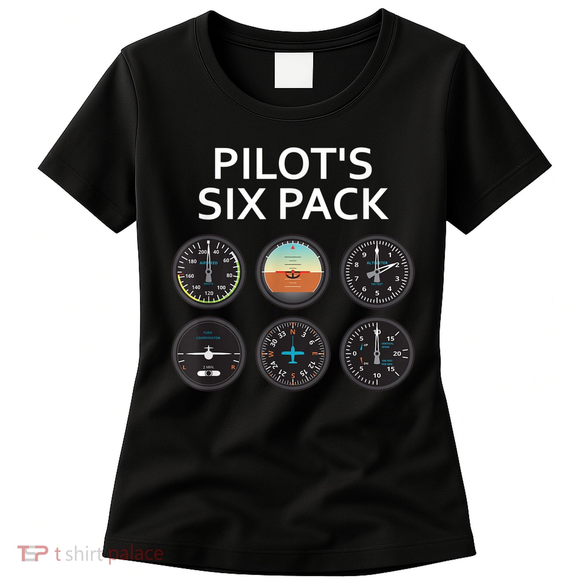 Pilot's Six Pack Funny Aviation Women's T-Shirt