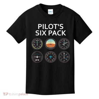 Pilot's Six Pack Funny Aviation Kids T-Shirt