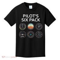 Pilot's Six Pack Funny Aviation Kids T-Shirt thumb 0