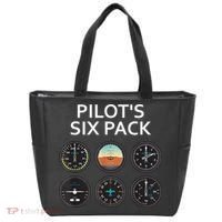 Pilot's Six Pack Funny Aviation Tote Bag thumb 0