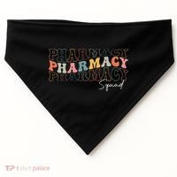 Pharmacy Squad Pharmacy Technician Retro Groovy Pharmacist USA-Made Doggie Bandana thumb 0