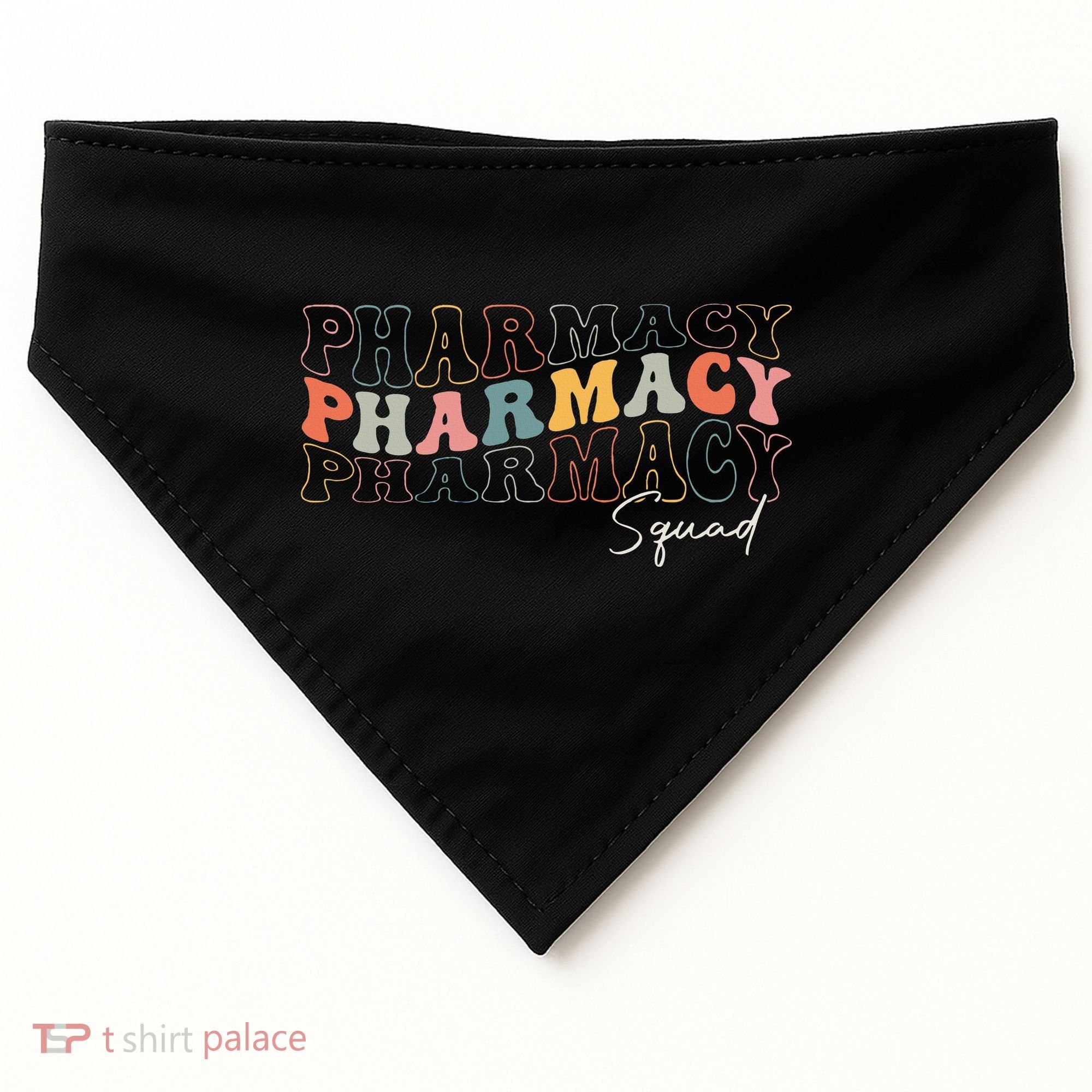 Pharmacy Squad Pharmacy Technician Retro Groovy Pharmacist USA-Made Doggie Bandana