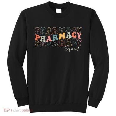 Pharmacy Squad Pharmacy Technician Retro Groovy Pharmacist Sweatshirt