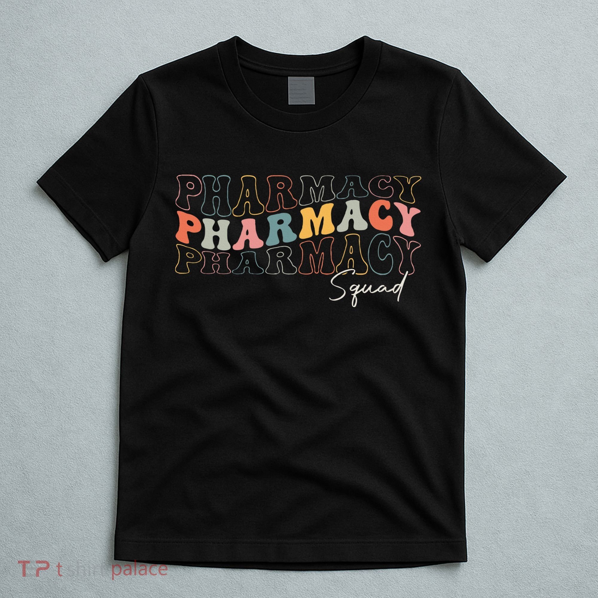 Pharmacy Squad Pharmacy Technician Retro Groovy Pharmacist T-Shirt
