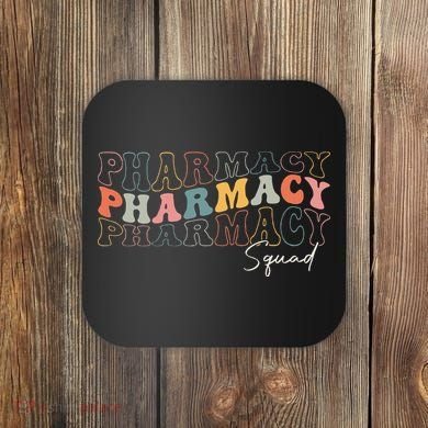 Pharmacy Squad Pharmacy Technician Retro Groovy Pharmacist Coaster