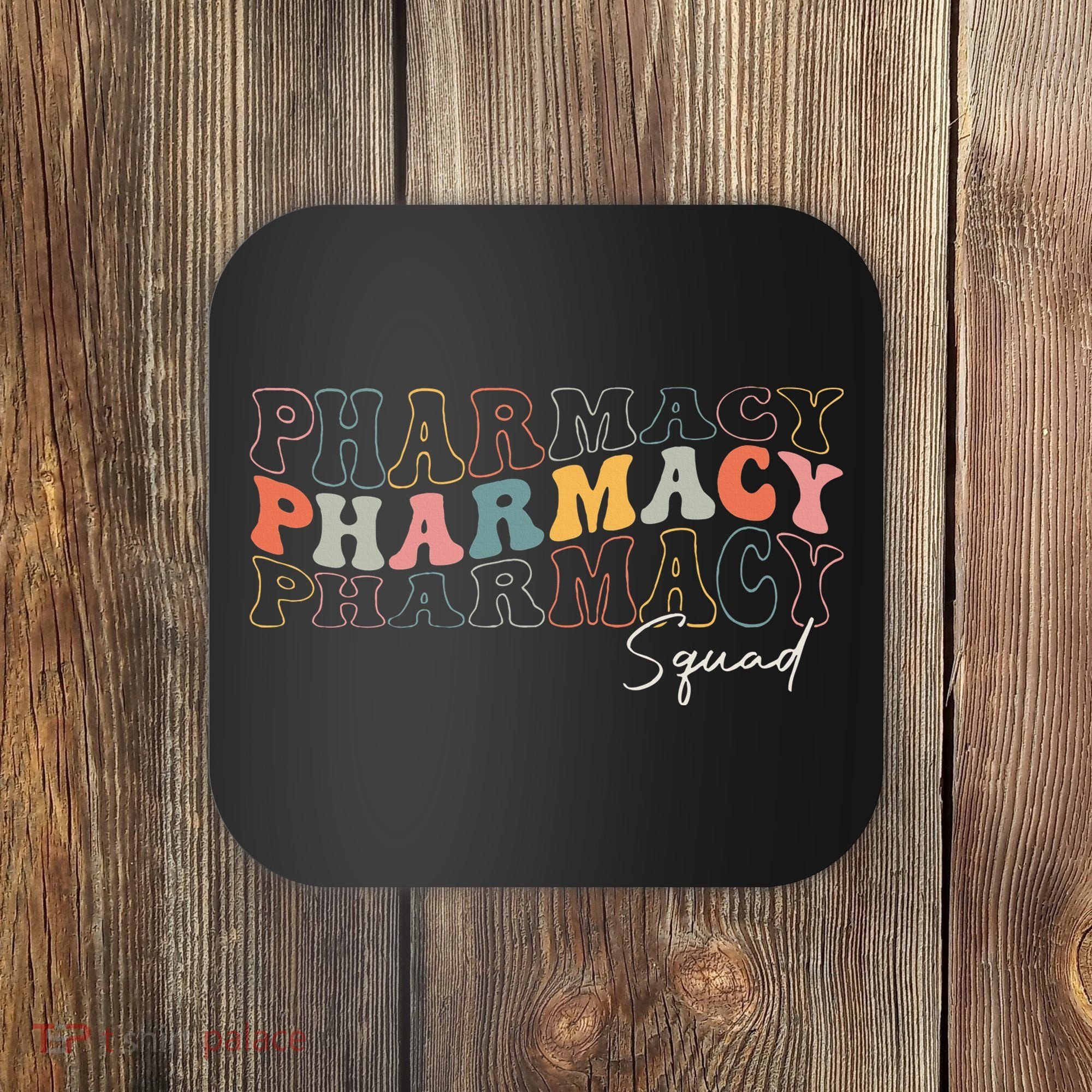 Pharmacy Squad Pharmacy Technician Retro Groovy Pharmacist Coaster