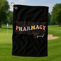 Pharmacy Squad Pharmacy Technician Retro Groovy Pharmacist Golf Towel thumb 1