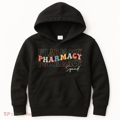 Pharmacy Squad Pharmacy Technician Retro Groovy Pharmacist Kids Hoodie