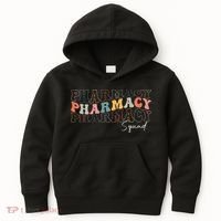 Pharmacy Squad Pharmacy Technician Retro Groovy Pharmacist Kids Hoodie thumb 0
