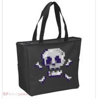Pixelated Skull Tote Bag thumb 2