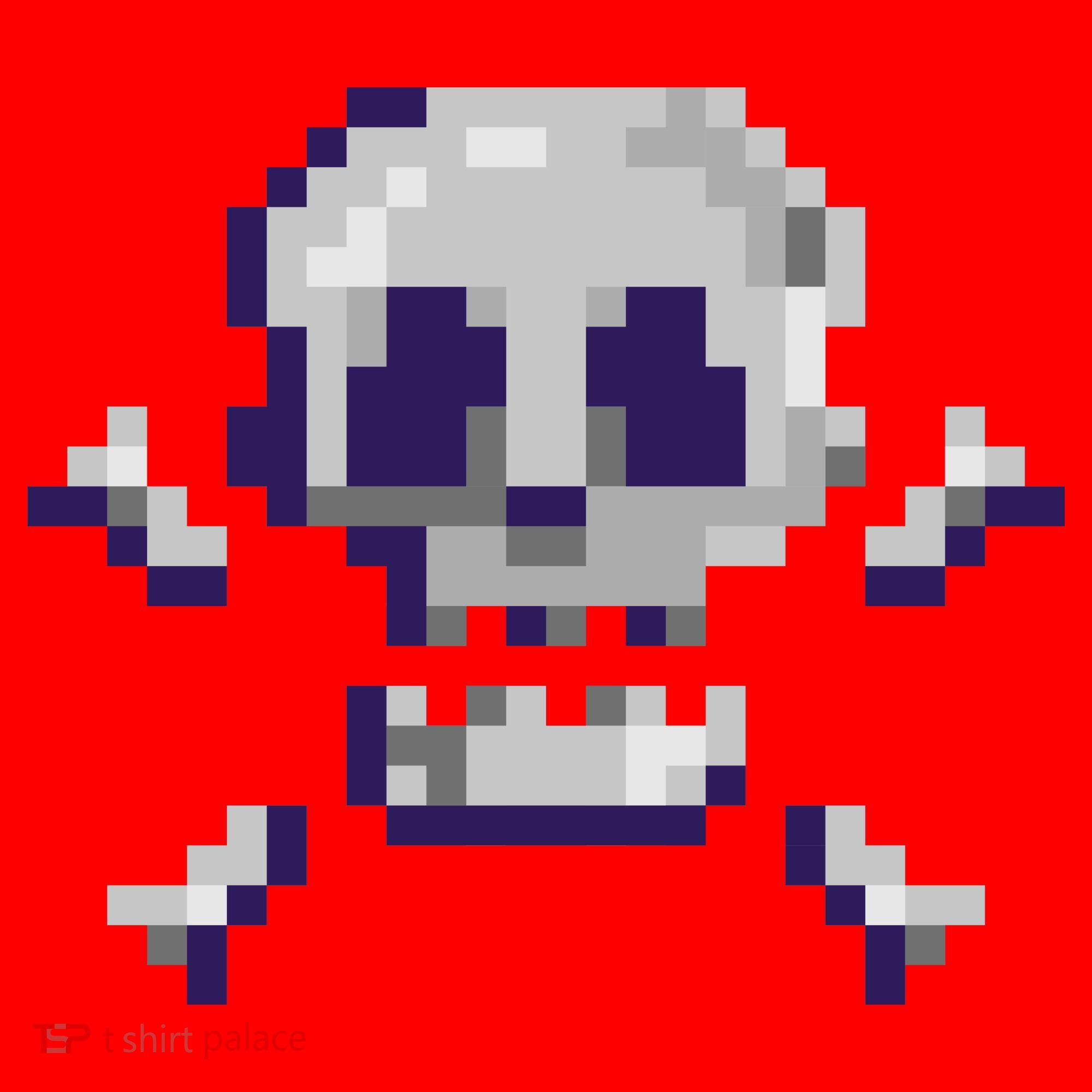 Pixelated Skull Santa Hat
