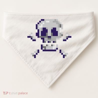 Pixelated Skull USA-Made Doggie Bandana