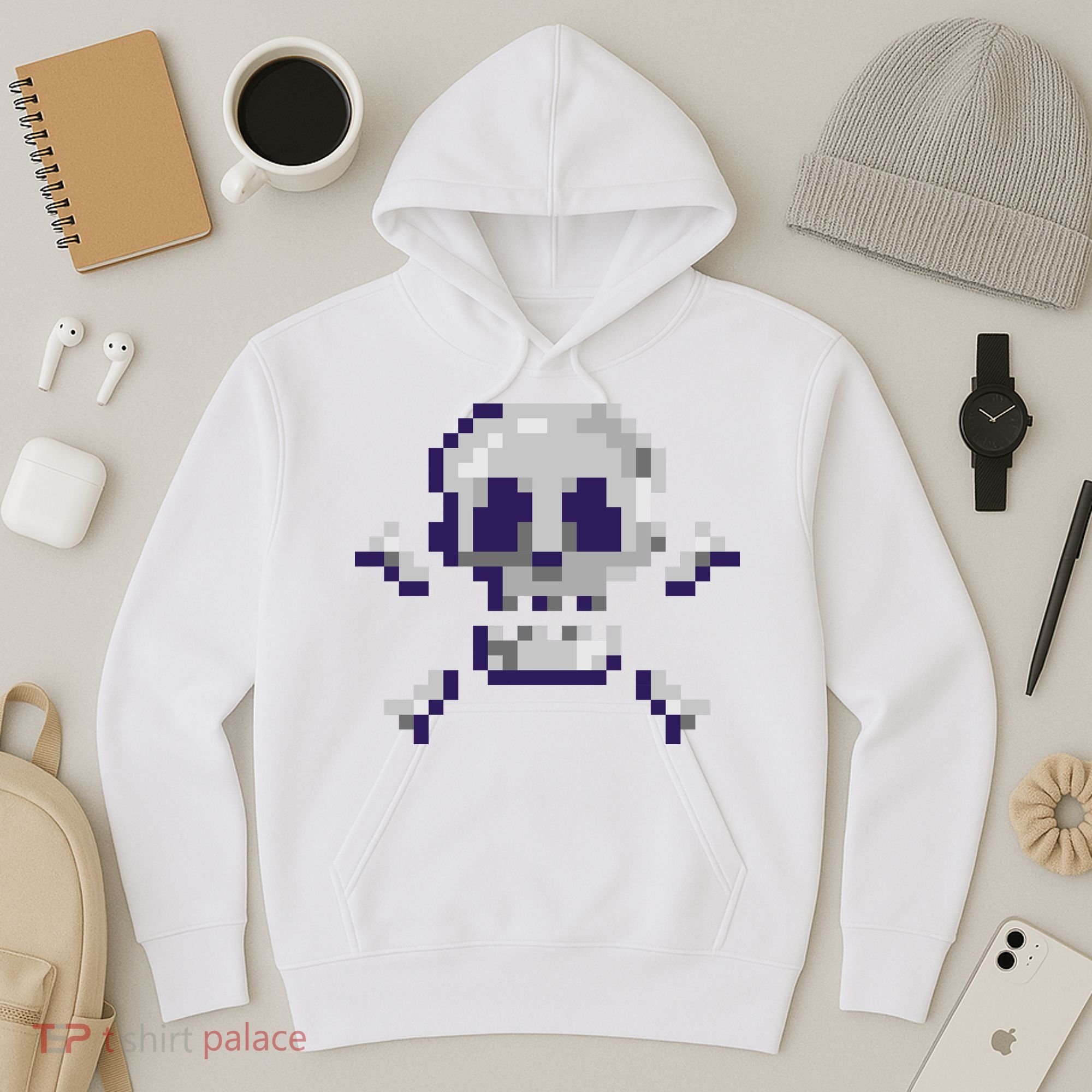 Pixelated Skull Hoodie