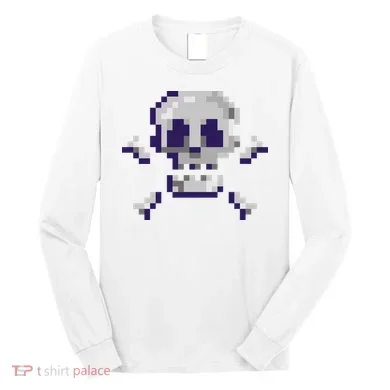 Pixelated Skull Long Sleeve Shirt