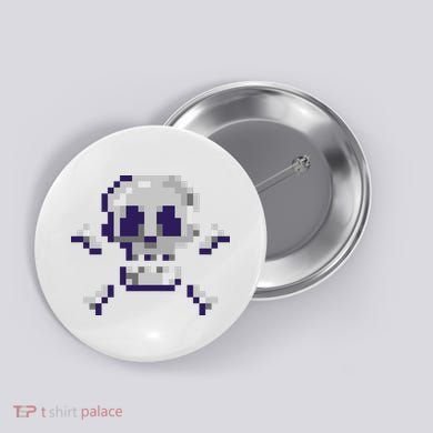 Pixelated Skull Button