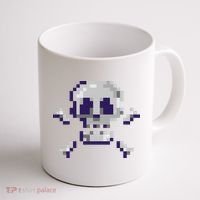 Pixelated Skull Coffee Mug thumb 1