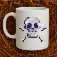 Pixelated Skull Coffee Mug thumb 2