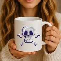 Pixelated Skull Coffee Mug thumb 3